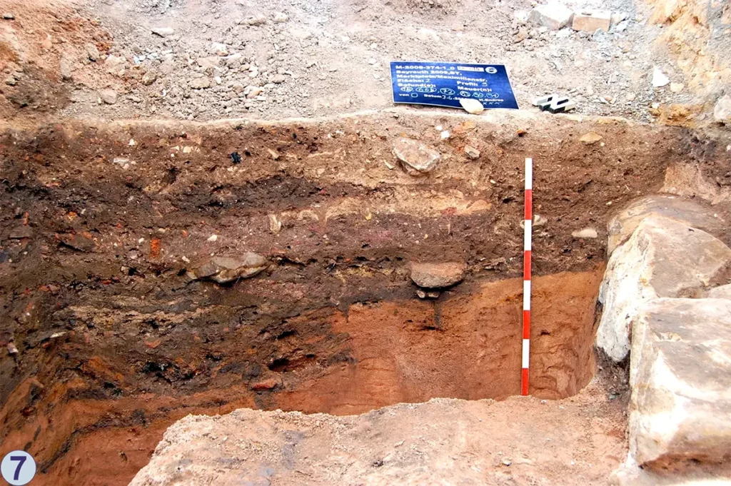 Blick in eine Grube aus dem Urnenfeldzeitalter (1300 – 800 Jahre vor Christus)